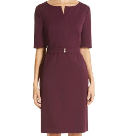 Hugo Boss Debaly Sheath Dress in Dark Berry - Picture 1 of 10